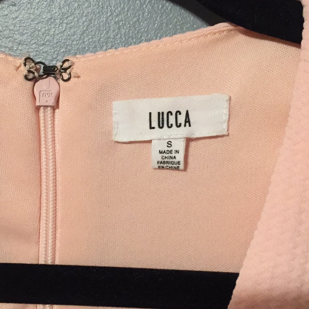 2/$16 Lucca pink deep plunge dress size small - Picture 2 of 3